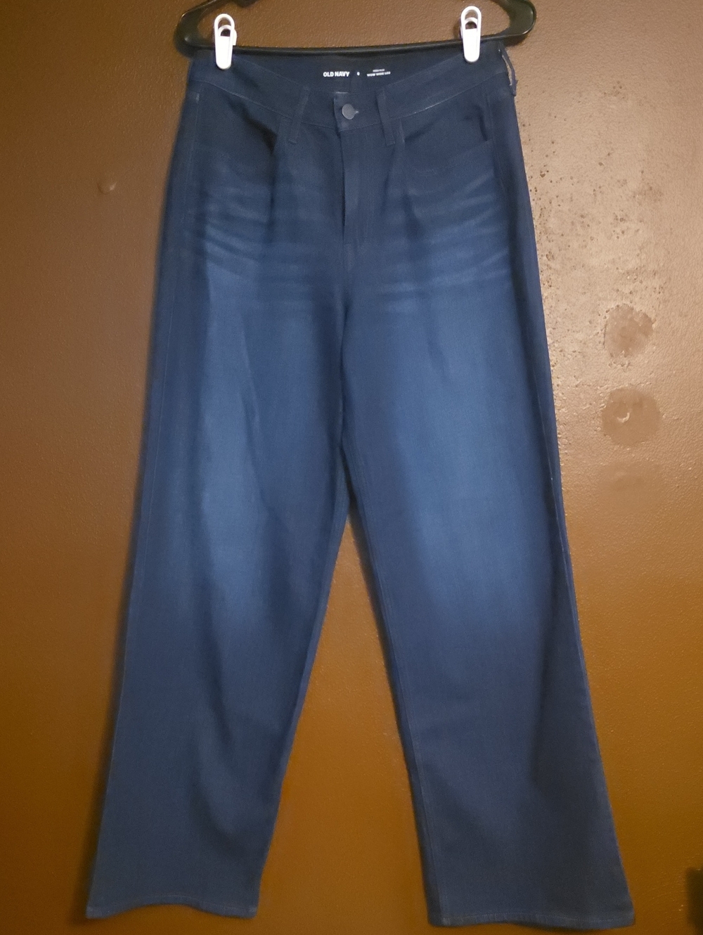 Old Navy Dark Blue High-Rise Wide Leg Jeans Size 8